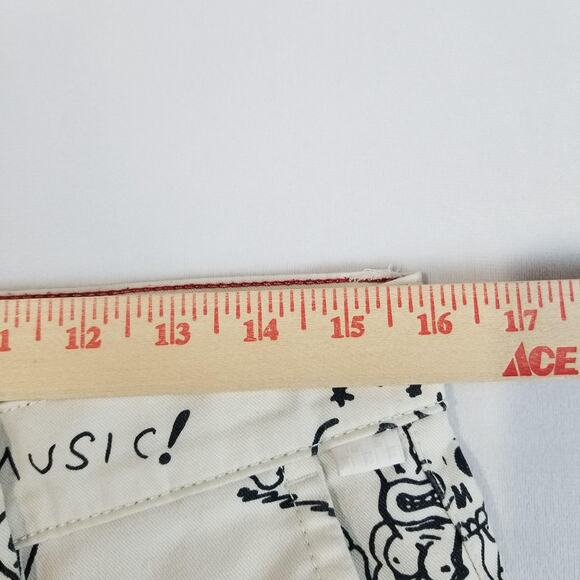 Vans Authentic Chino Mens 30 Cream Daniel Johnston Art Print Pants Loose Fit - Picture 10 of 13